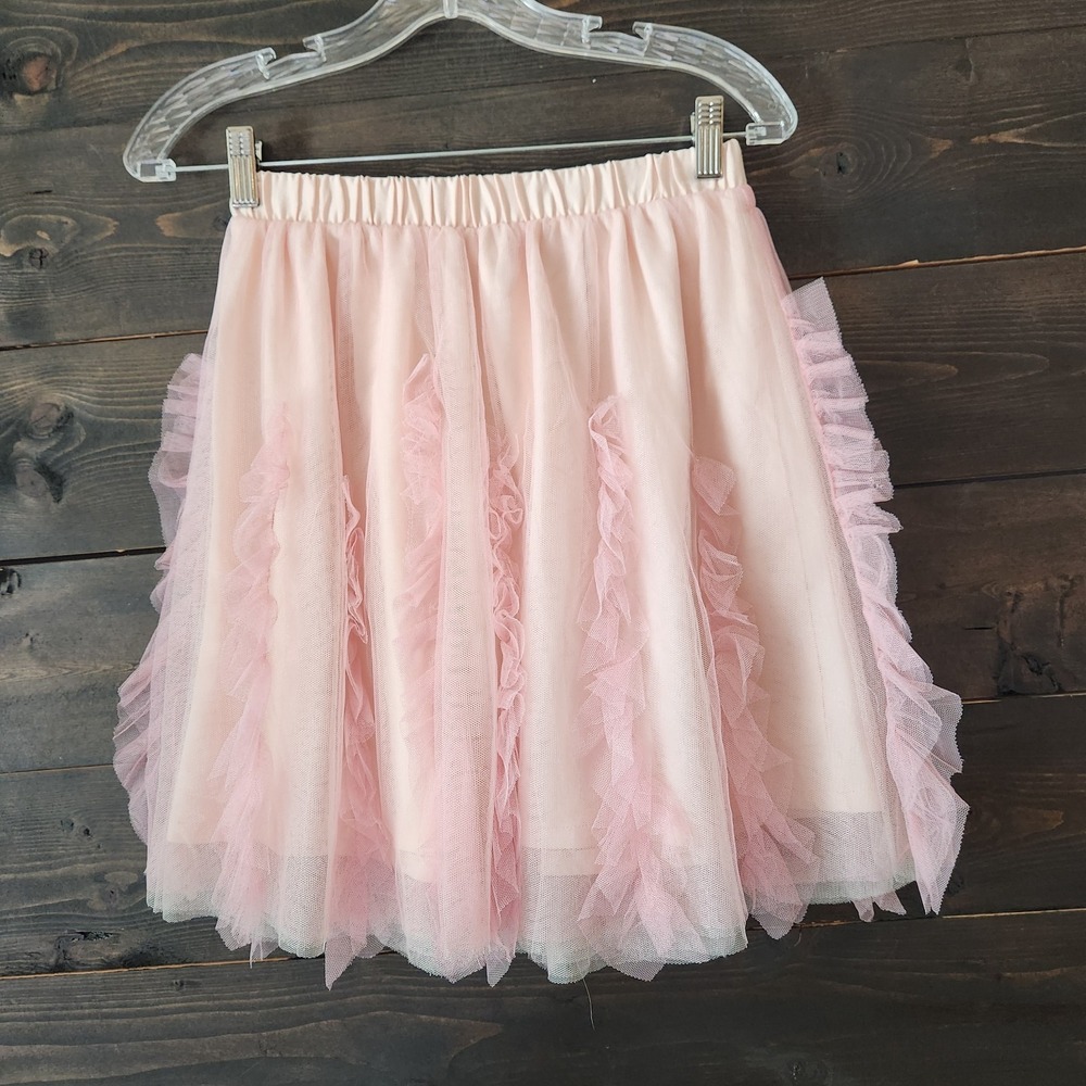 J. Crew CREWCUTS Tulle Skirt Girls Size‎ 10 Pink Fairy Ruffle Girlie